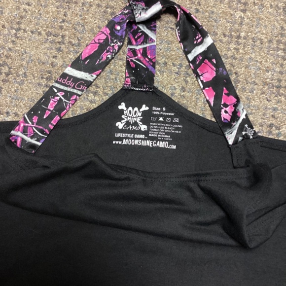 Moon Shine Muddy Girl Camo Black Pink Purple Sports Bra Shorts Tank Top * S/M - Picture 10 of 16